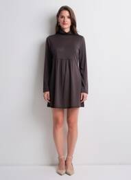 Robe courte manches longues manches longues marron DDP femme