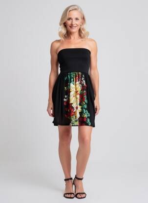Robe courte sans manche sans manche noir YUMI femme