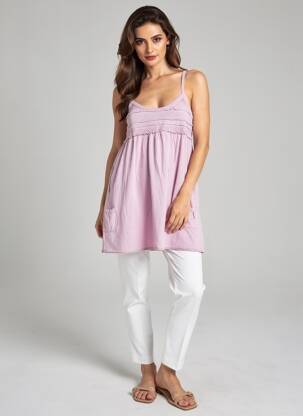 Tunique sans manche col rond rose GESCOT femme