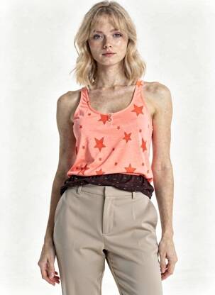 Débardeur coupe cintrée sans manche orange MAISON SCOTCH femme