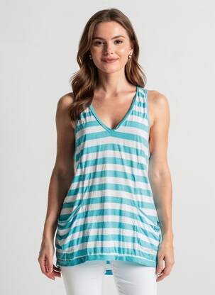 Débardeur col v sans manche bleu PEPE JEANS femme