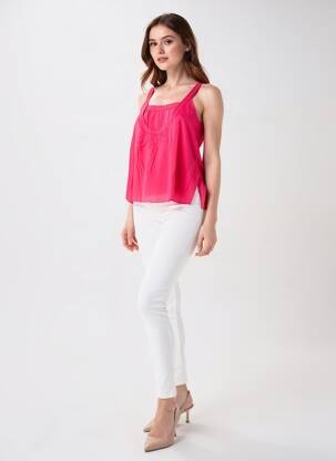 Top col carré sans manche rose I.CODE (By IKKS) femme