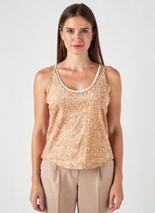 Débardeur coupe cintrée sans manche orange MAISON SCOTCH femme