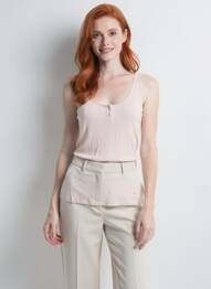 Débardeur coupe cintrée sans manche rose I.CODE (By IKKS) femme