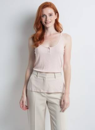 Débardeur coupe cintrée sans manche rose I.CODE (By IKKS) femme