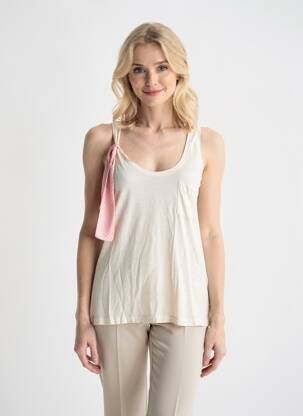 Débardeur col rond sans manche blanc I.CODE (By IKKS) femme