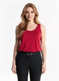 Débardeur stretch sans manche rouge PAKO LITTO femme