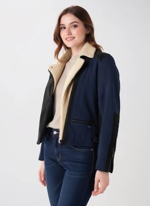 Blouson manches longues bleu MAISON SCOTCH femme