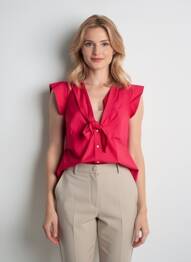 Chemisier manches courtes manches courtes rose DDP femme