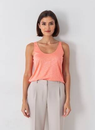 Débardeur coupe cintrée sans manche orange I.CODE (By IKKS) femme