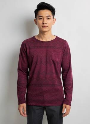 T-shirt coupe cintrée manches longues violet DSTREZZED homme