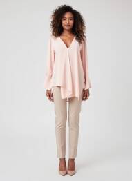 Tunique manches longues tissage crêpe rose IMPERIAL femme