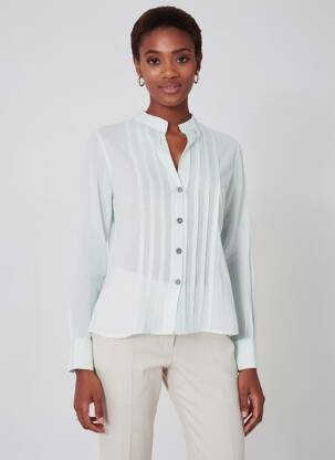 Chemisier coupe cintrée manches longues vert LULUCASTAGNETTE femme