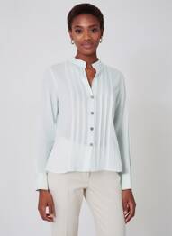 Chemisier coupe cintrée manches longues vert LULUCASTAGNETTE femme