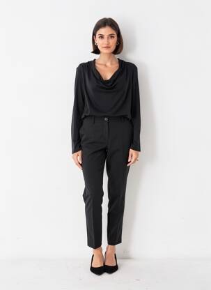 Top tissage crêpe manches longues noir MAISON SCOTCH femme
