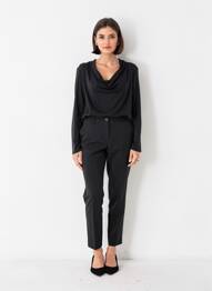 Top coupe fluide manches longues noir MAISON SCOTCH femme