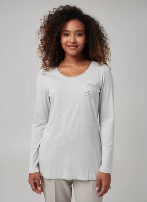 T-shirt manches longues manches longues gris IKKS femme
