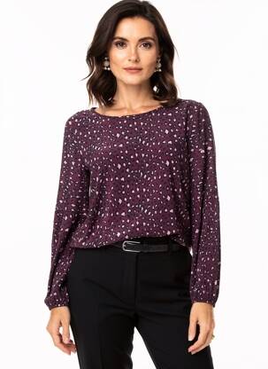 Blouse tissage popeline manches longues violet PAKO LITTO femme
