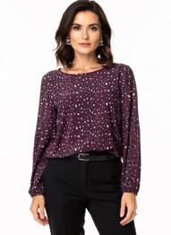 Blouse col rond manches longues violet PAKO LITTO femme