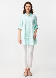 Tunique manches longues col chemisier bleu VERO MODA femme