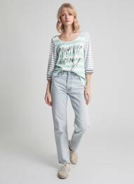 T-shirt stretch manches 3/4 vert MAISON SCOTCH femme