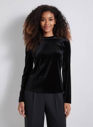 Top stretch manches longues noir MINIMUM femme