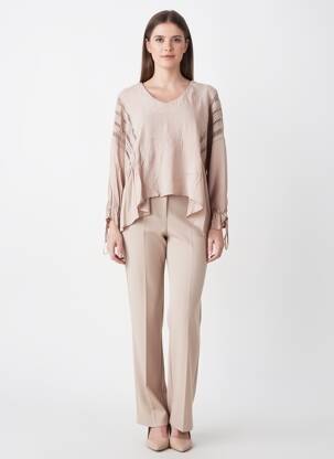 Blouse légère et transparente manches 3/4 beige IMPERIAL femme