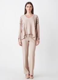 Blouse légère et transparente manches 3/4 beige IMPERIAL femme