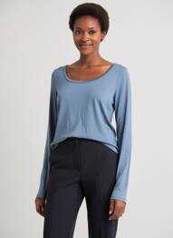 T-shirt manches longues manches longues bleu PAKO LITTO femme