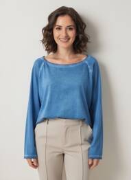 T-shirt manches longues manches longues bleu PAKO LITTO femme