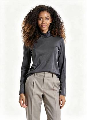 Sous-pull stretch manches longues gris I.CODE (By IKKS) femme