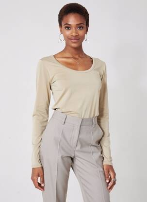 T-shirt manches longues manches longues beige PAKO LITTO femme