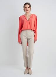 Tunique manches longues tissage crêpe orange PAKO LITTO femme