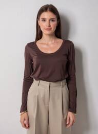 T-shirt manches longues manches longues marron I.CODE (By IKKS) femme