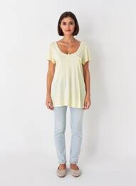 T-shirt stretch manches courtes jaune MAISON SCOTCH femme