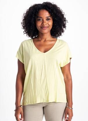 T-shirt coupe droite manches courtes jaune PAKO LITTO femme
