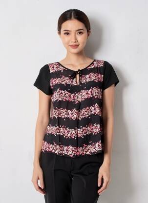 Top manches courtes manches courtes noir I.CODE (By IKKS) femme