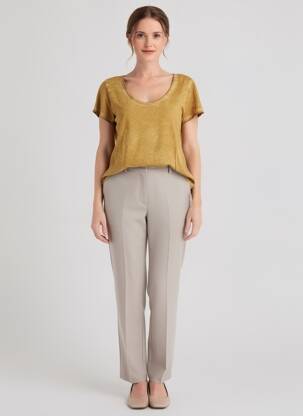 T-shirt stretch manches courtes vert PAKO LITTO femme