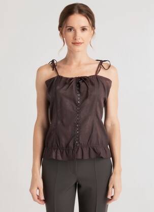 Top stretch fines bretelles marron FIRETRAP femme