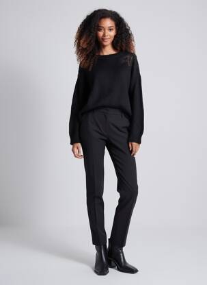 Pull stretch manches longues noir KILKY femme