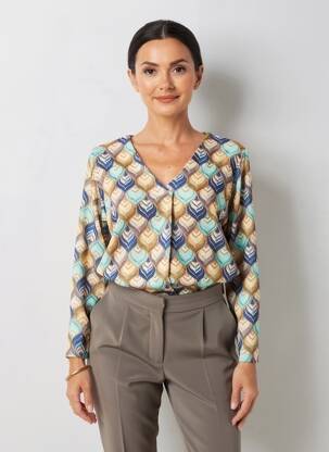 T-shirt manches longues manches longues bleu TINTA STYLE femme