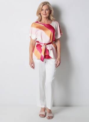 Tunique manches courtes coupe fluide rose GREGORY PAT femme