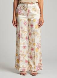 Pantalon large tissage popeline taille normale beige ZILCH femme