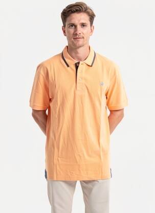 Polo coupe cintrée manches courtes orange HARPER&FLINT homme