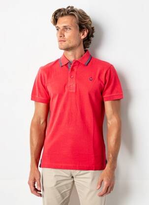 Polo coupe cintrée manches courtes rouge HARPER&FLINT homme