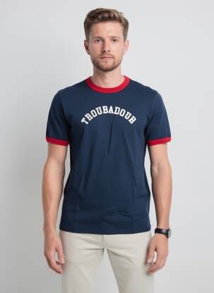 T-shirt coupe droite manches courtes bleu LE VIEUX GAULOIS homme