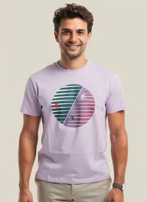 T-shirt coupe droite manches courtes violet WHITE STUFF homme
