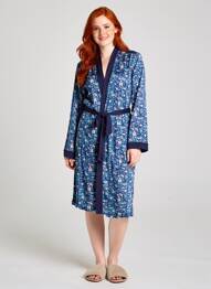 Robe de chambre tissage jersey bleu NAF NAF femme