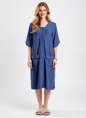 Peignoir stretch bleu CANAT femme