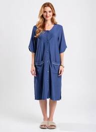 Peignoir poches bleu CANAT femme